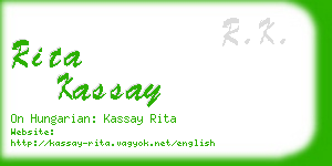 rita kassay business card